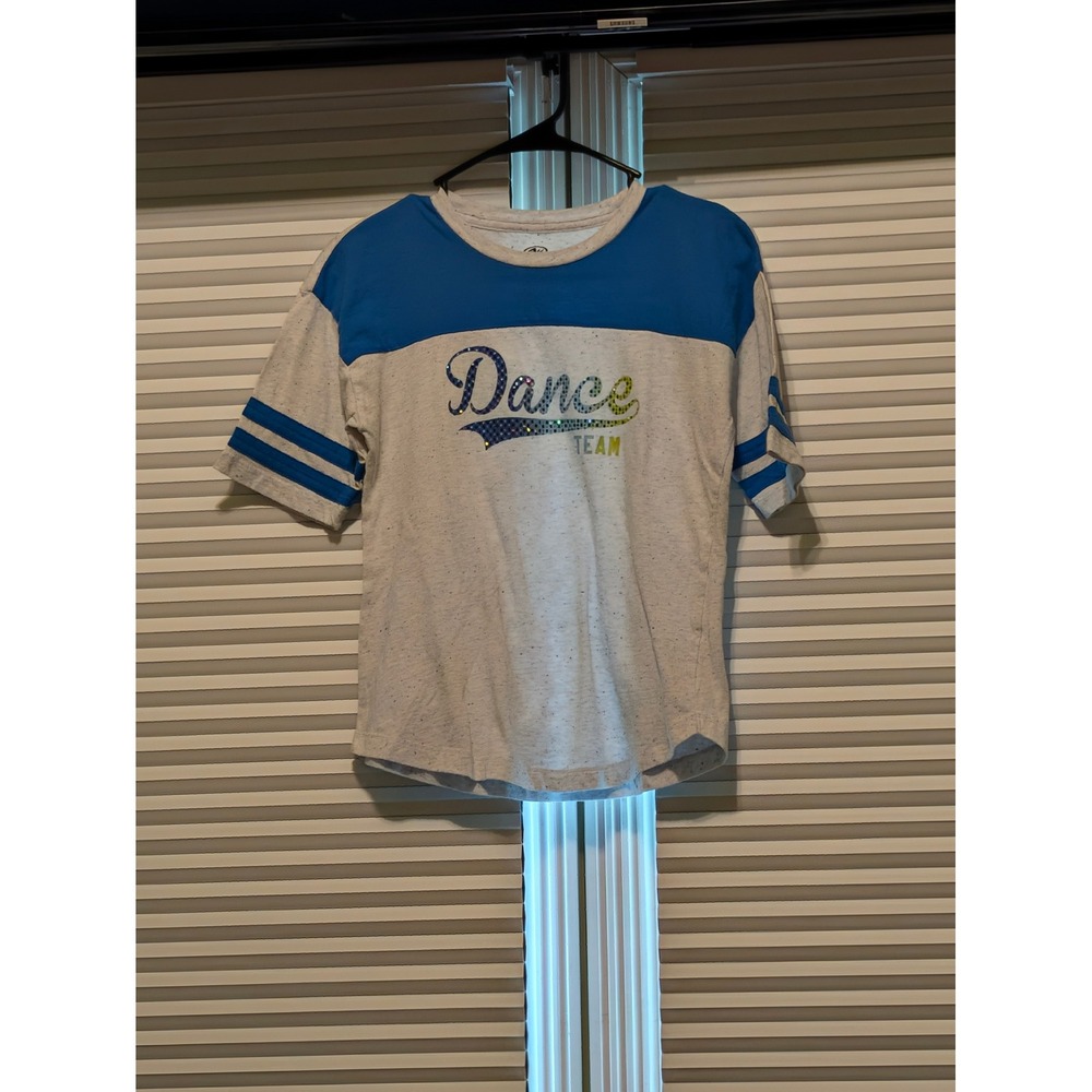 Athletic Works Girls Dance Team T-Shirt XL 14-16 Cobalt Crush Blue Gray Speckle